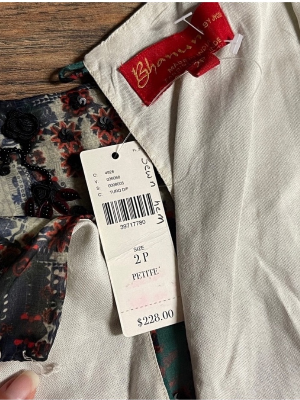 ANTHROPOLOGIE Bhanuni by Jyoti Madera Maxi Dress Sleeveless Floral size 2P - Picture 16 of 16